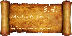 Bukovics Adrián névjegykártya