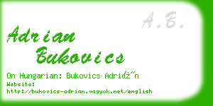 adrian bukovics business card
